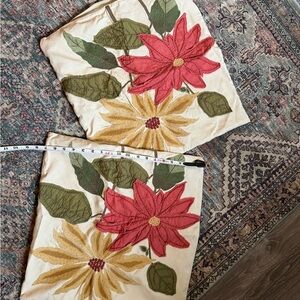 Floral Cushion Covers with Red and Yellow Flowers